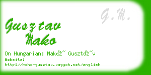 gusztav mako business card